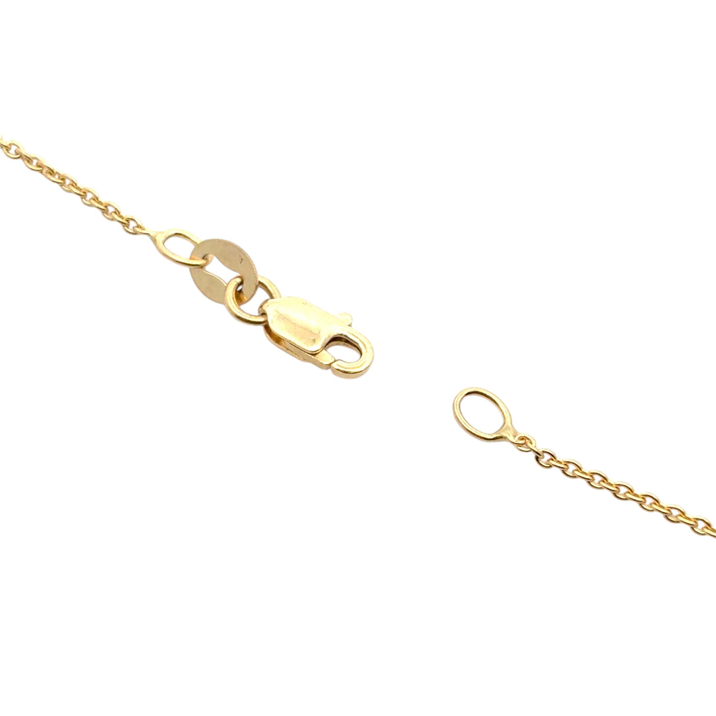 Ciondolo con diamante a pera Nature da 2,66 ct. su catena a grano in oro giallo 14k in vendita 11