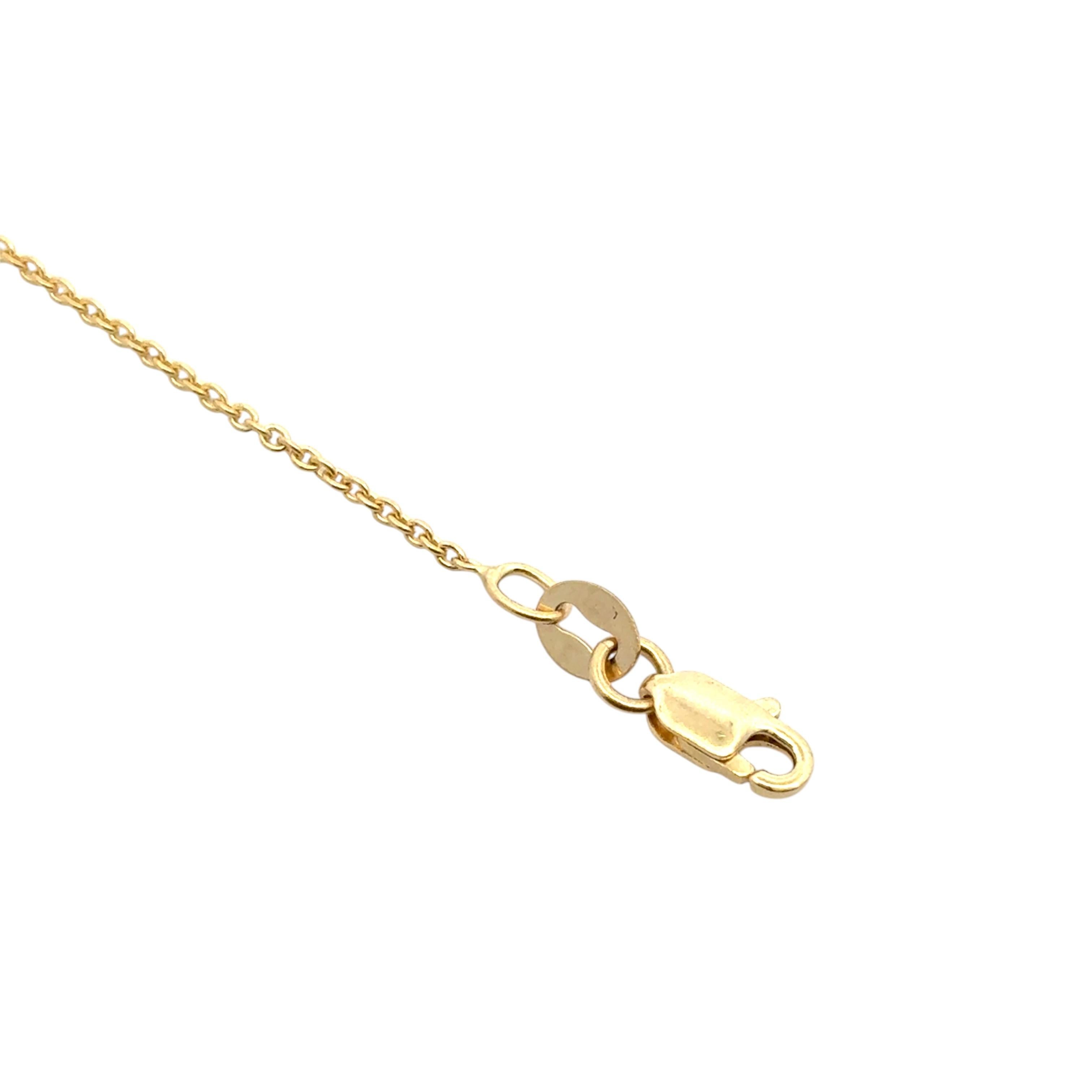 Ciondolo con diamante a pera Nature da 2,66 ct. su catena a grano in oro giallo 14k in vendita 12
