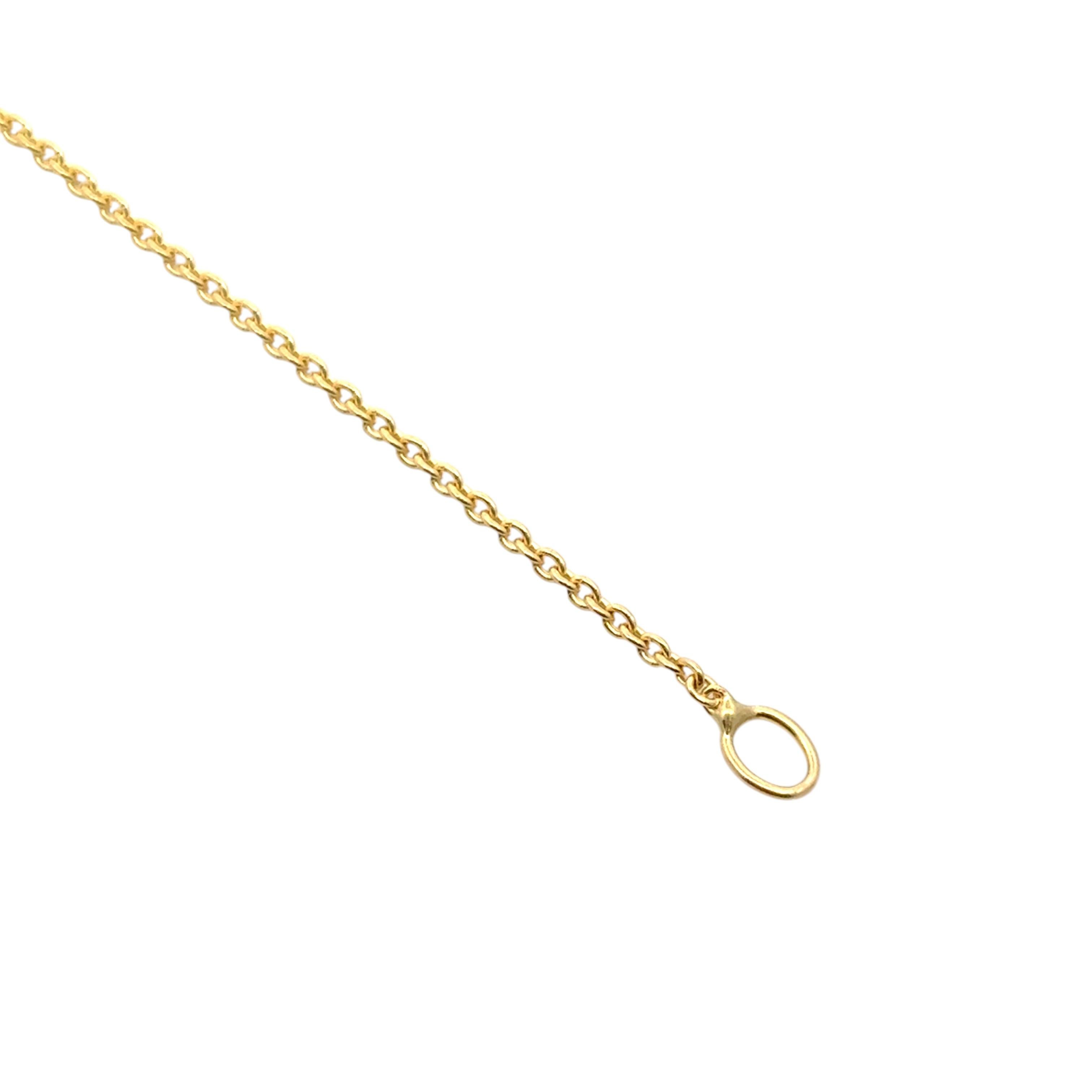 Ciondolo con diamante a pera Nature da 2,66 ct. su catena a grano in oro giallo 14k in vendita 13