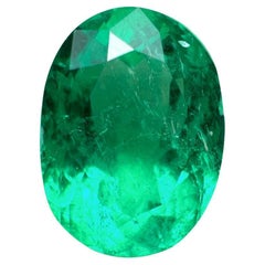 2.67 Carat 10x7 Vibrant Green Colombian Emerald - Oval Cut  May Birthstone Gem