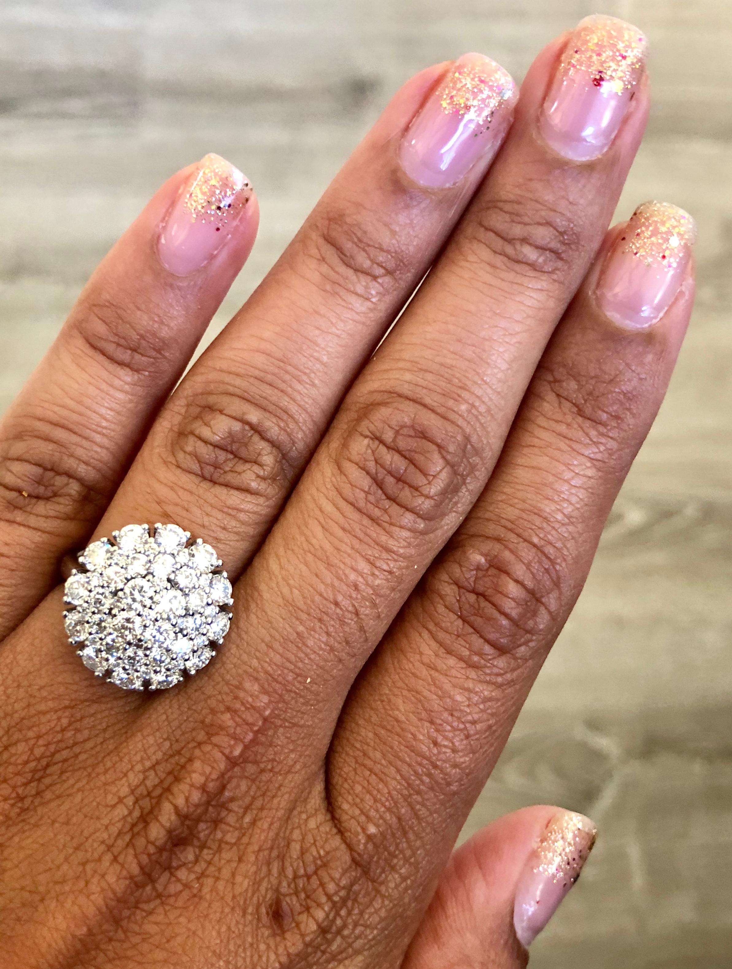 2.67 Carat Diamond White Gold Cocktail Ring For Sale 1