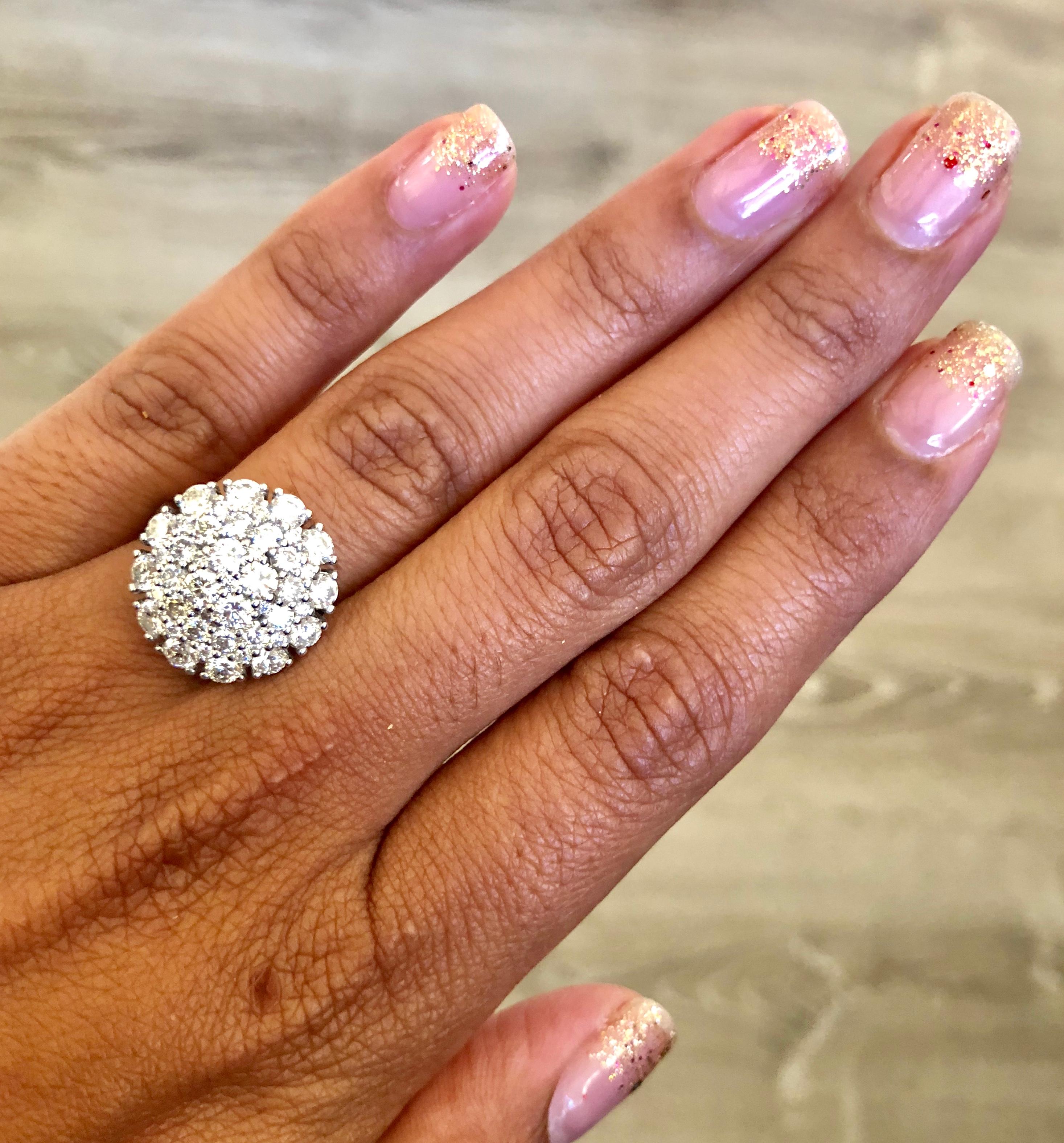 2.67 Carat Diamond White Gold Cocktail Ring For Sale 2