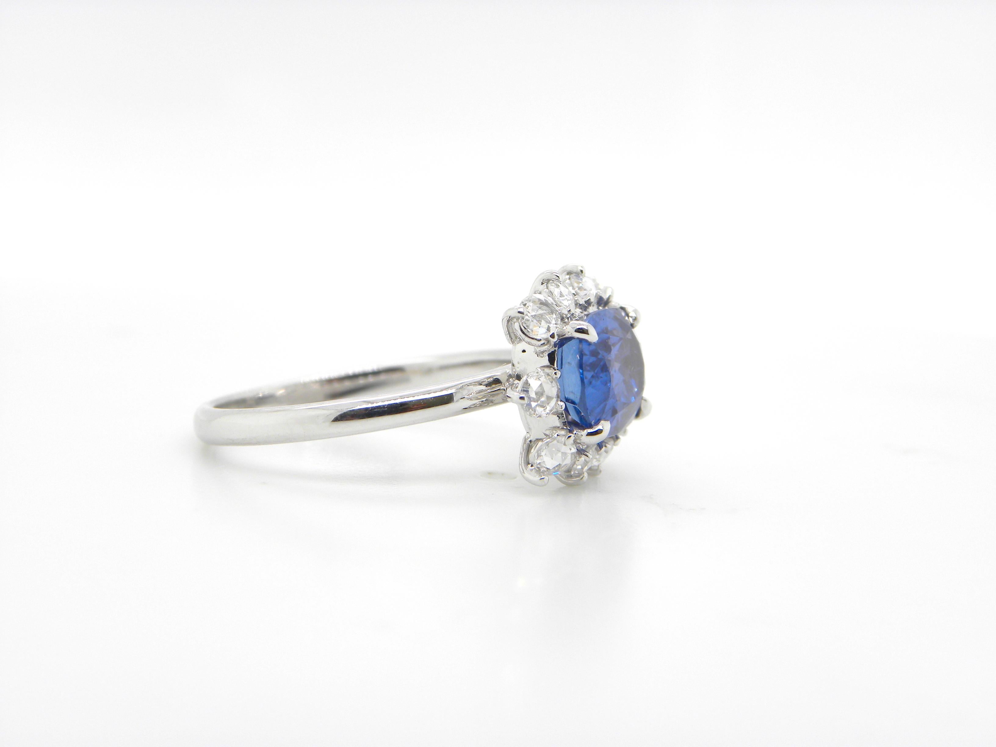 2.67 Carat GIA Certified Unheated Burmese Sapphire and Diamond Engagement Ring In New Condition In Hong Kong, HK