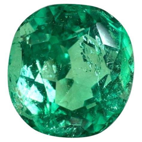 2.67 Carat Glowing Muzo Green Colombian Emerald - Cushion Cut May Birthstone