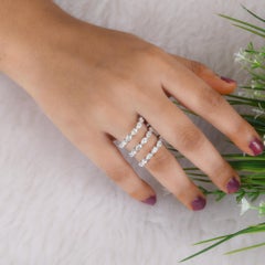 Natural 2.67 Carat Pear Cut SI/H Diamond 14 Karat White Gold Wrap Ring