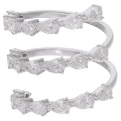 2.67 Karat birnenförmiger Diamant-Spring 14 Karat Weißgold Handgefertigter Schmuck