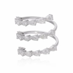 2,67 Karat birnenförmiger Diamant-Spring aus 18 Karat Weißgold Handgefertigter Schmuck