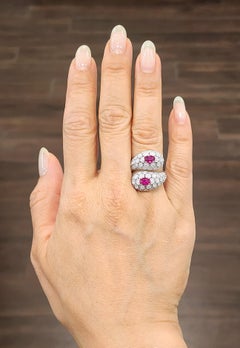 Bague cocktail rubis naturel et diamant de 2,67 ct