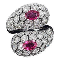 Bague cocktail rubis naturel et diamant de 2,67 ct
