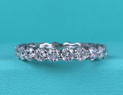 26719 Tiffany Co 3.7mm Platinum 3.18ct Diamond Full Eternity Forever Band 8