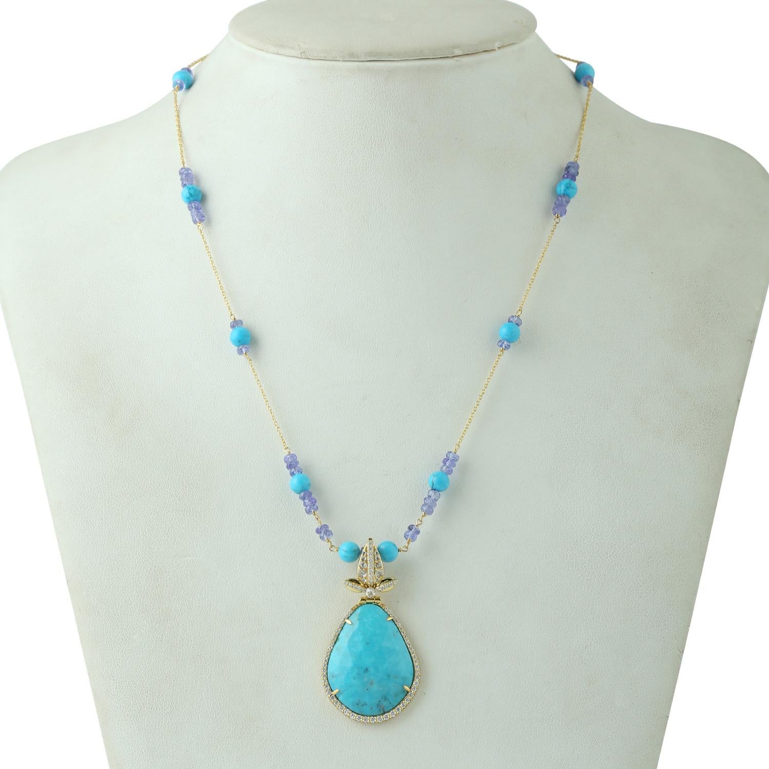 diamond and turquoise necklace