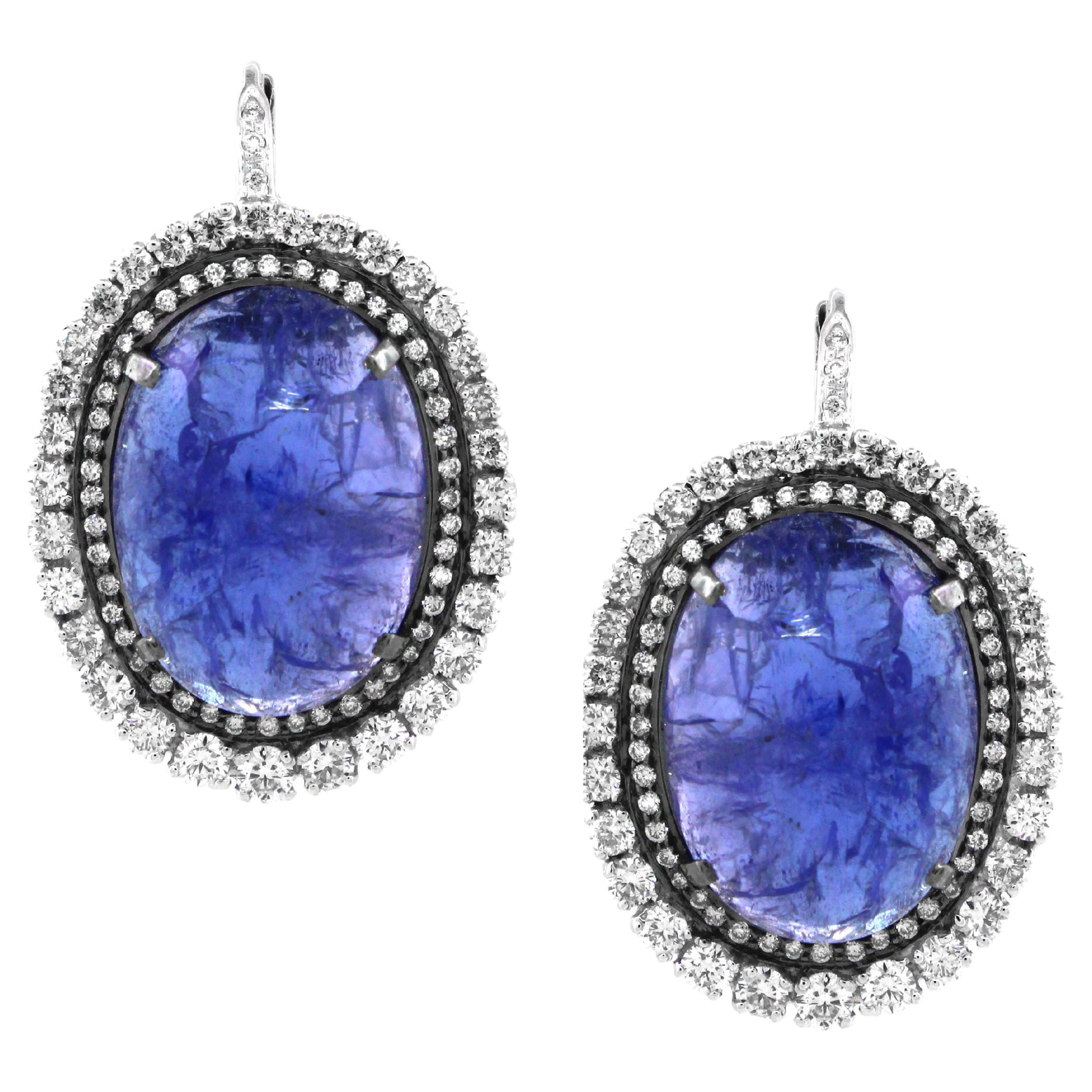 26.72 carats of Tanzanite Stud Earrings For Sale