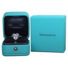 26726 Tiffany & Co Platinum 5.03ct F VS1 Heart Shape Diamond Engagement Ring