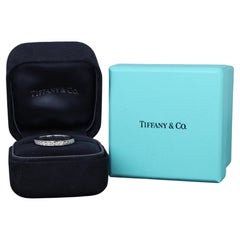 26739 Tiffany & Co. Platinum Diamond 3mm Channel Set Wedding Band Ring Size 6.5