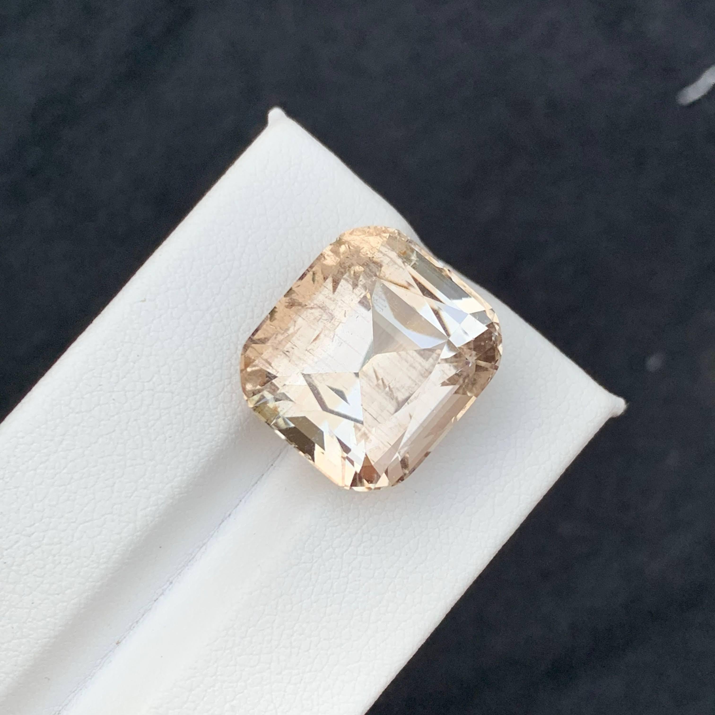 26.75 Carat Natural Loose Light Gold Topaz Stone Cushion Cut Pakistani Gemstone For Sale 6