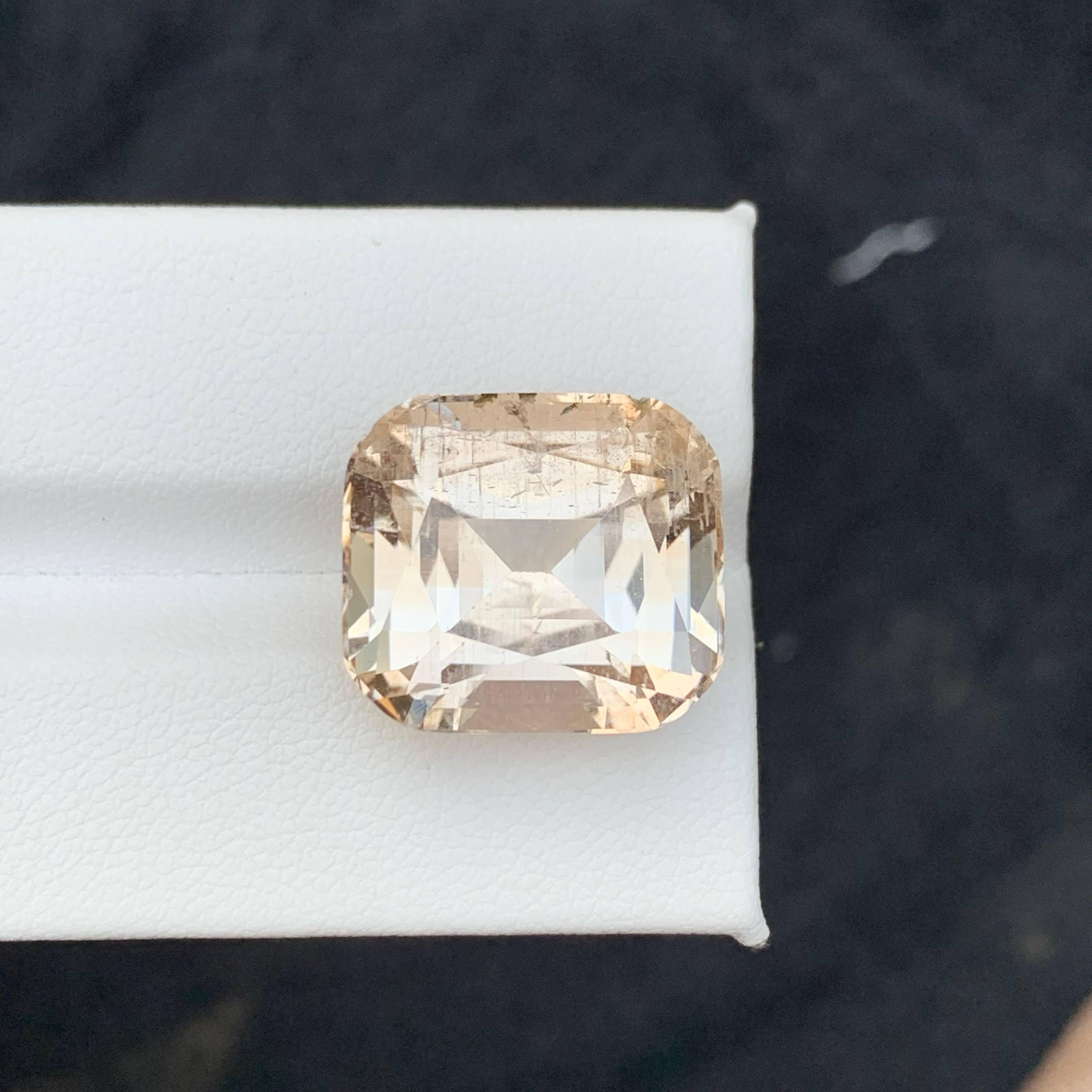 26.75 Carat Natural Loose Light Gold Topaz Stone Cushion Cut Pakistani Gemstone For Sale 1