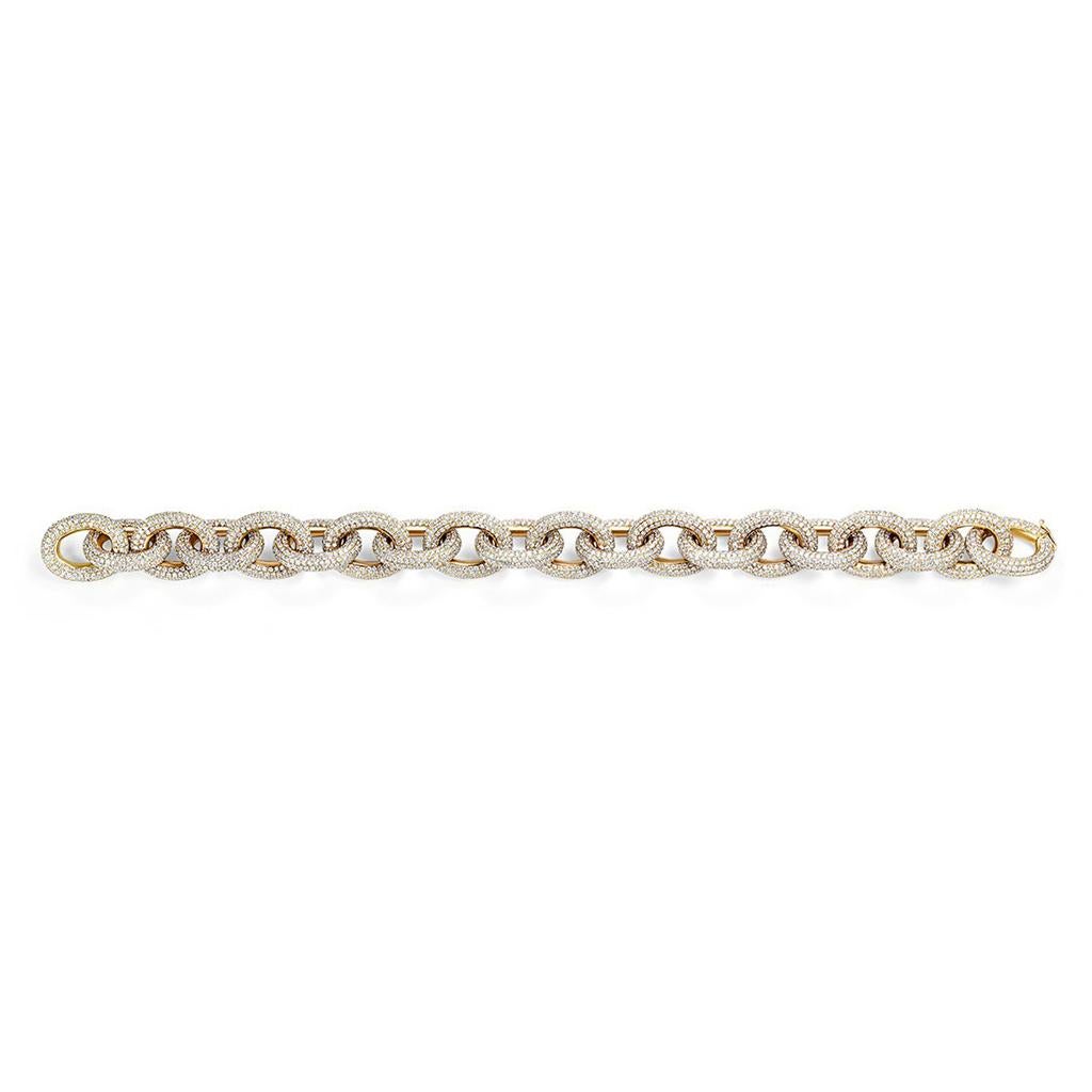 26.75 Carat Total Weight Pavè Diamond Link Bracelet In Excellent Condition For Sale In La Jolla, CA
