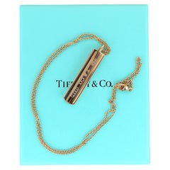 26752 Tiffany & Co 1.5" 18K Yellow Gold 1837 Bar Pendant Chain Necklace