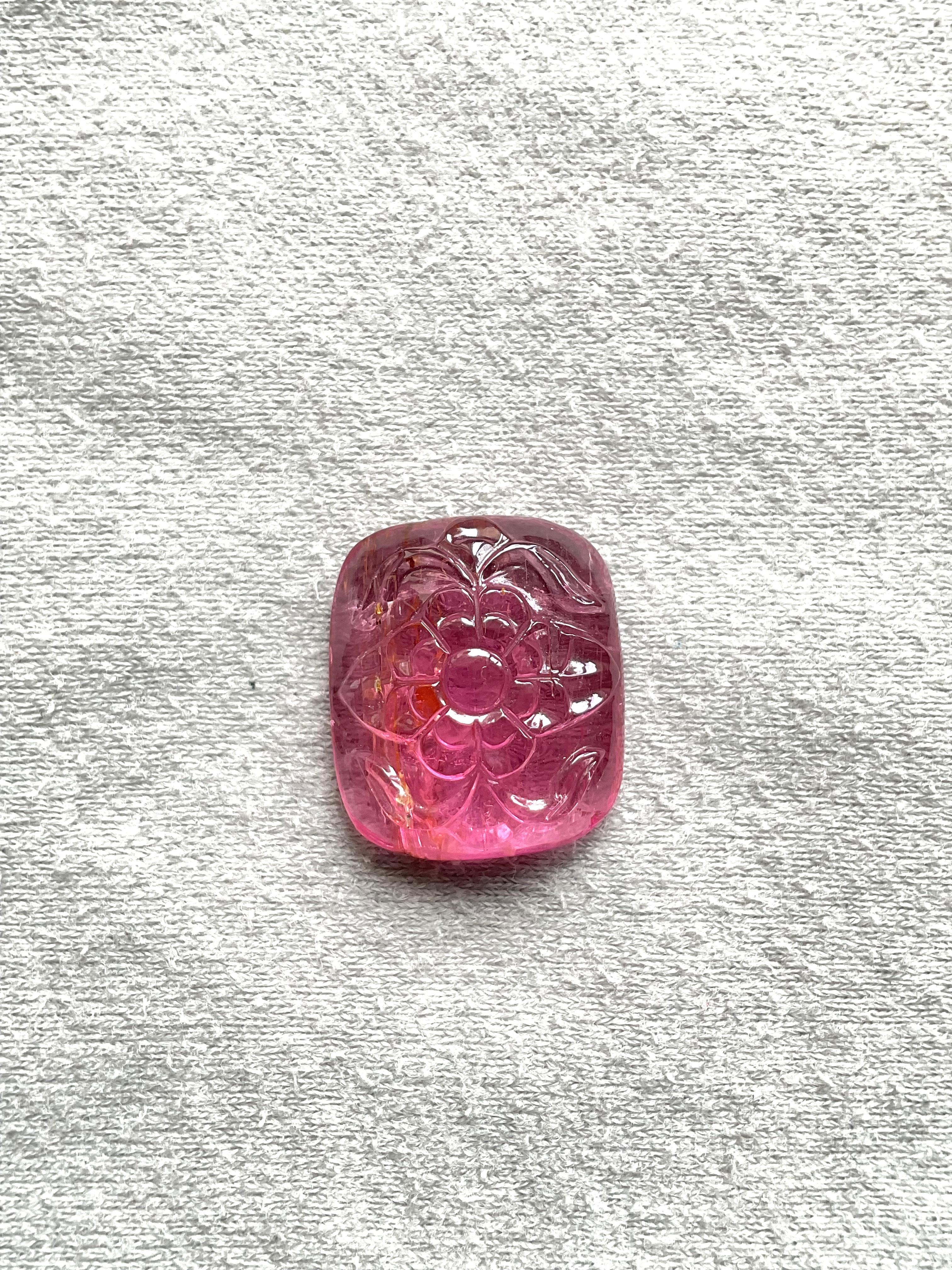 26.76 Carats Top Quality Rubellite Tourmaline Carved Fine Jewelry Natural Gem In New Condition In Jaipur, RJ