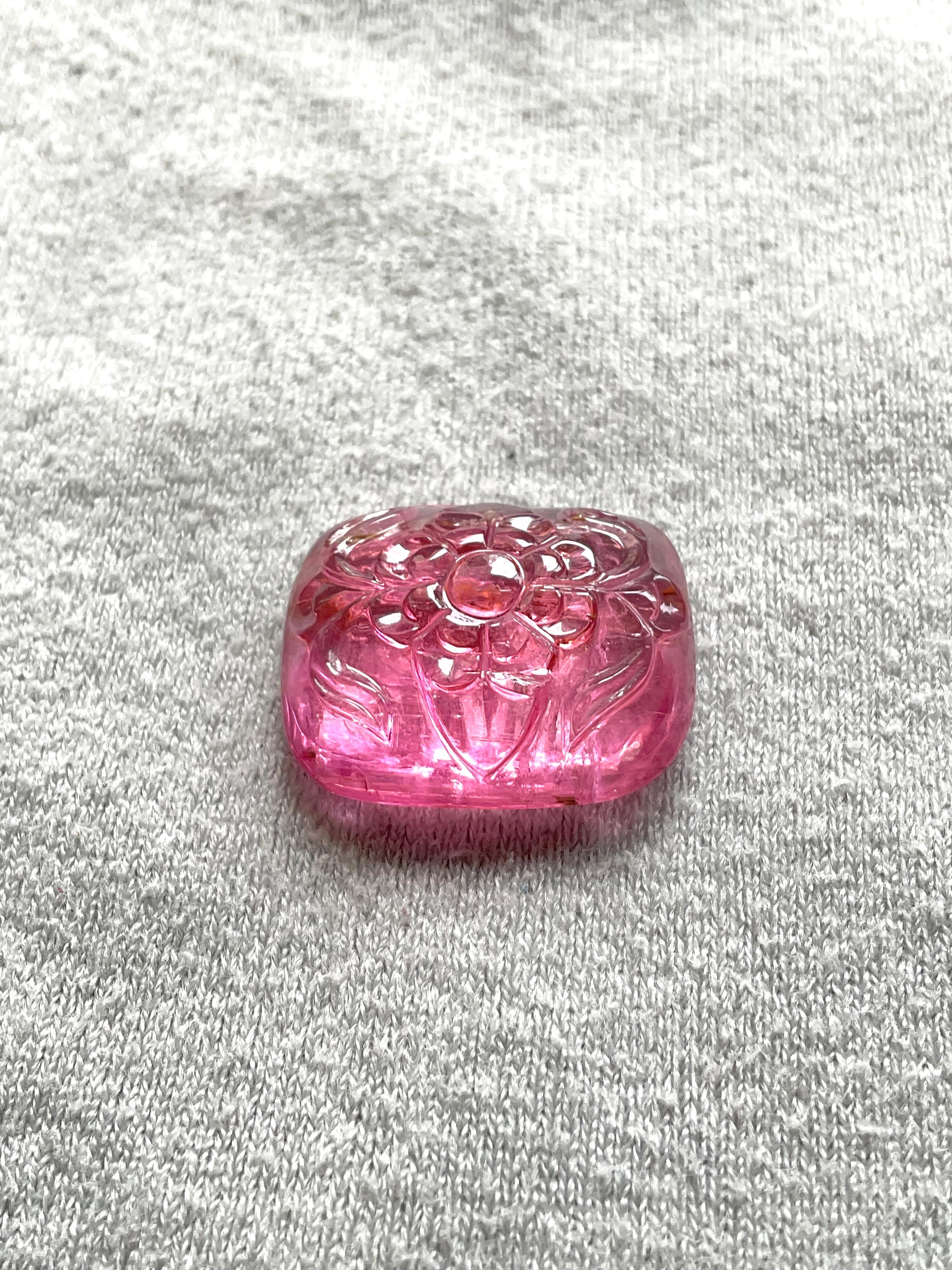 26.76 Carats Top Quality Rubellite Tourmaline Carved Fine Jewelry Natural Gem 1