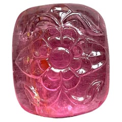 26.76 Carats Top Quality Rubellite Tourmaline Carved Fine Jewelry Natural Gem