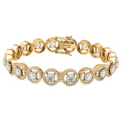 26.77 Carat Natural Diamond Bangle Set of 2 in 18K Yellow Gold Handmade Pair
