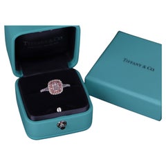26781 Tiffany Co Platinum Soleste 0.71ct Cushion D VS2 Fancy Pink Diamond Ring