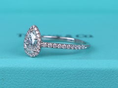 26782 Tiffany & Co Pear Diamond Platinum Soleste 0.67ct G VS1 Engagement Ring