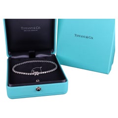 26790 Tiffany & Co Victoria Platinum Marquise Round Diamond Tennis Bracelet 7"