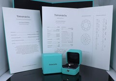 26796 Tiffany Co Platinum 0.63ct I VVS2 Solitaire Round Diamond Engagement Ring