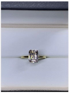2.67ct Sapphire Emerald Solitaire Engagement Ring In 18ct Yellow Gold