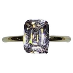 2.67ct Sapphire Emerald Solitaire Engagement Ring In 18ct Yellow Gold