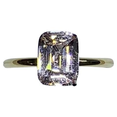 2.67ct Sapphire Emerald Solitaire Engagement Ring In 18ct Yellow Gold