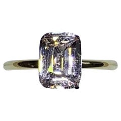2.67ct Sapphire Emerald Solitaire Engagement Ring In 18ct Yellow Gold