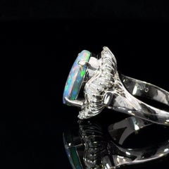 2.68 Carat Black Opal Diamond Platinum Cocktail Ring by Meghna Jewels