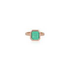 2.68 Carat Colombian Emerald Close Setting Ring in 18 Karat Yellow Gold