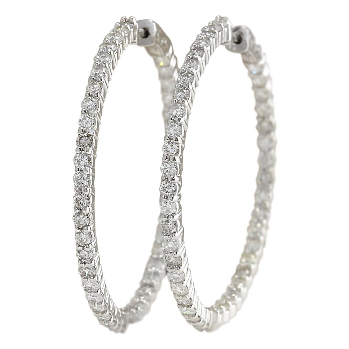 4.23 Carat Diamond 18 Karat White Gold Earrings For Sale at 1stDibs