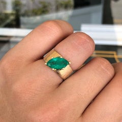 2.68 Carat Emerald Diamond Ring 14K White Gold Quiet Power