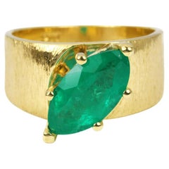 2.68 Carat Emerald Diamond Ring 14K White Gold Quiet Power