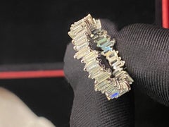 2,68 Karat F/VS1 Baguette Diamant Pavé Eternity Band Unisex Ring 18K Weißgold
