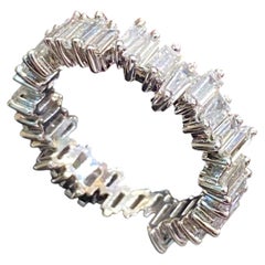 2,68 Karat F/VS1 Baguette-Diamanten, Pavé-Eternity-Ring, Unisex-Ring aus 18 Karat Weißgold