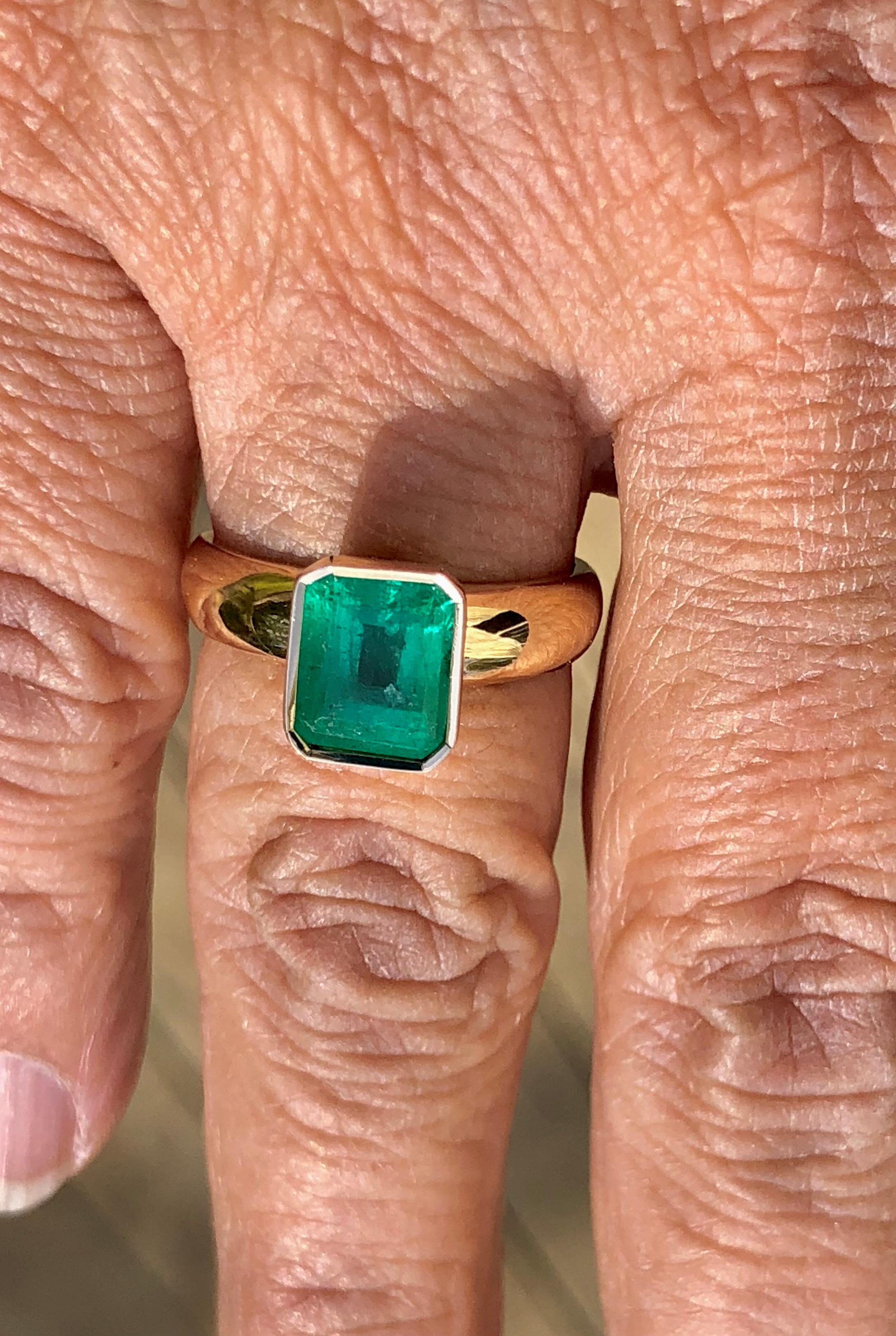 natural colombian emerald ring