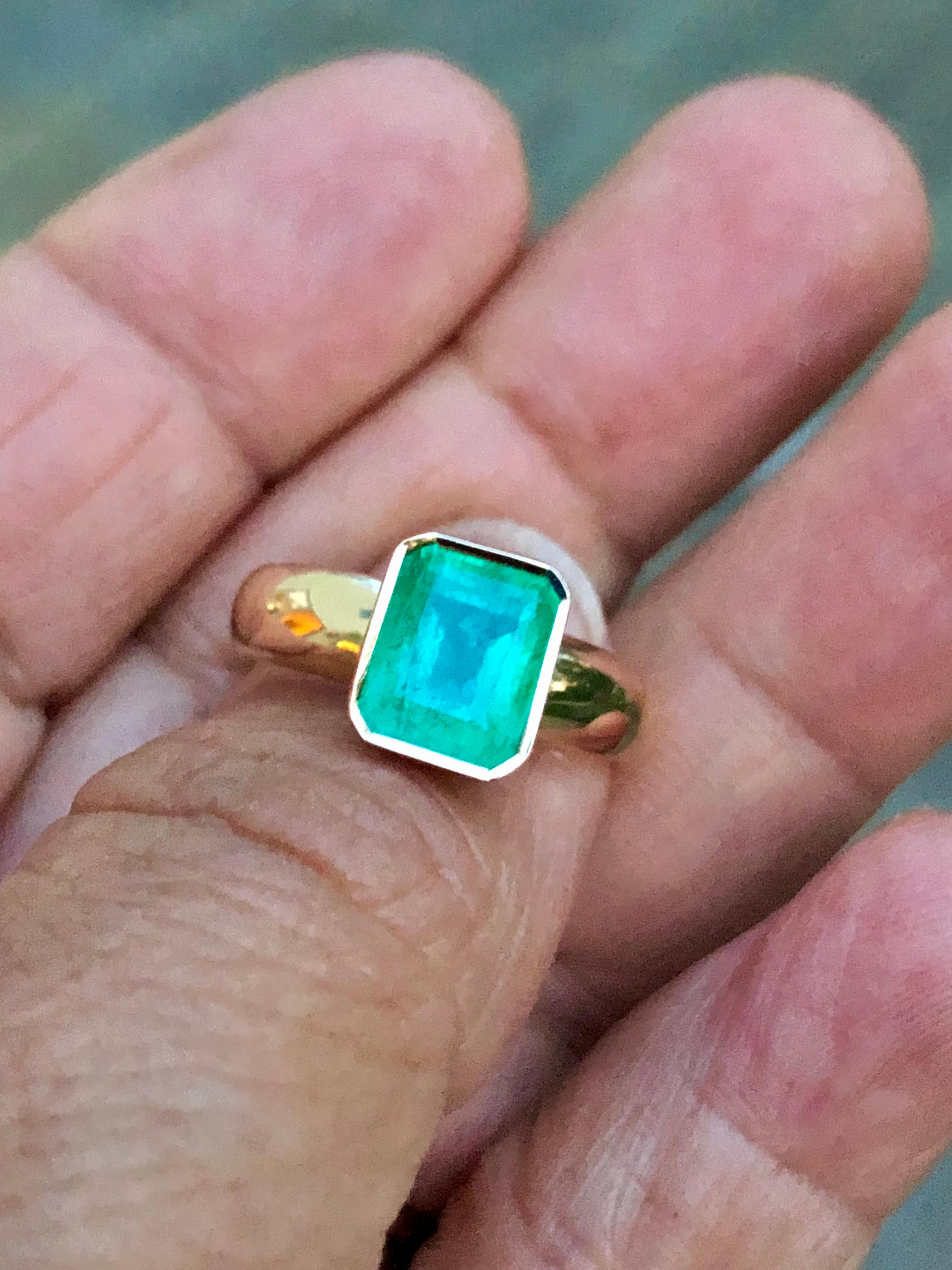 Esmeraldas Maravellous Anillo solitario de esmeralda colombiana natural de 2,68 quilates 18K en venta 6