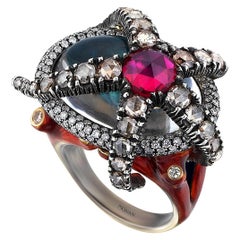 2.68 Carat Ruby, 4.11 Carat Diamond Cocktail Ring