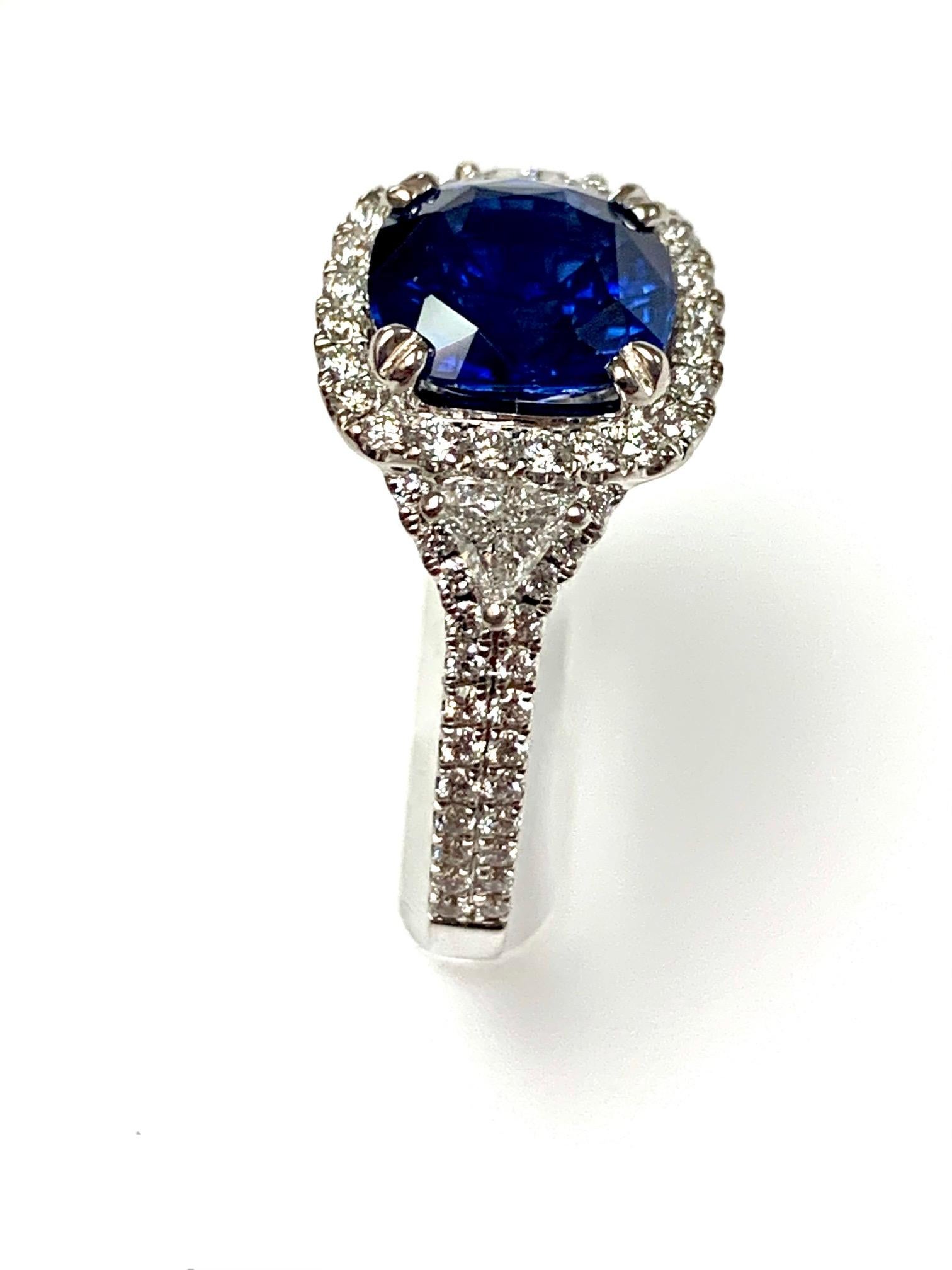 2.68 Carat Sapphire Diamond Cocktail Ring In New Condition For Sale In New York, NY