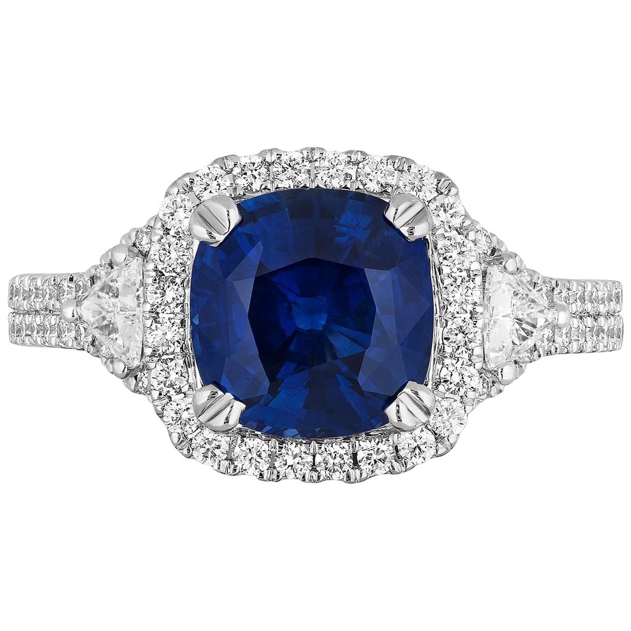 2.68 Carat Sapphire Diamond Cocktail Ring For Sale