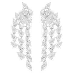 2.68 Carat SI Clarity HI Color Multi Shape Diamond Earrings 14 Karat White Gold