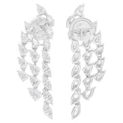 2.68 Carat SI Clarity HI Color Multi Shape Diamond Earrings 14 Karat White Gold
