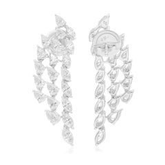 2.68 Carat SI Clarity HI Color Multi Shape Diamond Earrings 18 Karat White Gold