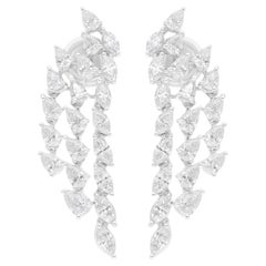 2.68 Carat SI Clarity HI Color Multi Shape Diamond Earrings 18 Karat White Gold